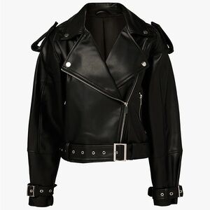 WeWoreWhat Black Leather Moto Jacket